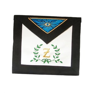 4th Degree Scottish Rite <b>Apron</b> <b>White</b>, Royal Blue with Black Moire Custom Design For Your Masonic Lodge <b>Aprons</b> - Product Image 1