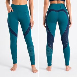 Leggings Deportivos de Yoga con Bloques de Color Verde Azulado, Específicos para el Equipo, de Alta Elasticidad y Compresión, para Mujer - Product Image 1