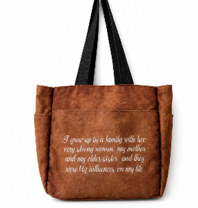 Bolsa de Mano de Lona de Poliéster Marrón Vintage con Bolsillos, Bolsa de Compras de Lona de Poliéster con Asas Negras, Impresión Personalizada - Product Image 6