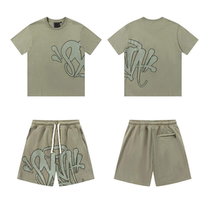 Ensemble streetwear unisexe 2 pièces, t-shirt et short en coton, imprimé lettres, col rond, manches courtes, coupe classique, printemps été, vêtements décontractés - Product Image 5