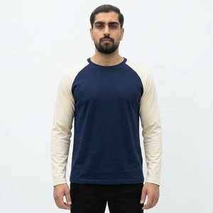 T-shirt à manches courtes pour homme, vert olive, manches raglan, bordure contrastée noire, col rond, coupe classique, streetwear, respirant, séchage rapide - Product Image 4