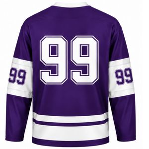 Maillot de hockey sur glace violet pour hommes, chemise de sport en Polyester à manches longues, vêtements de performance pour entraînement et match en équipe - Product Image 2