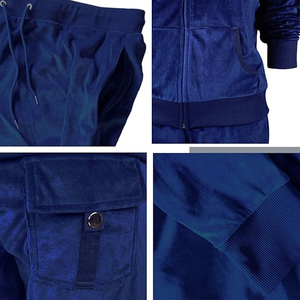 Stand Collar Tracksuit Women Cotton Polyester Blend Full Zip Jacket <b>Jogger</b> Pants Side Pockets Casual Lounge Set - Product Image 3
