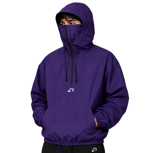 Custom Men Pullover Balaclava Windbreaker Men's <b>Jackets</b> <b>Lightweight</b> Hooded Anorak Water Resistant Streetwear Outerwear Supplier - Product Image 1