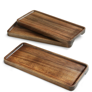 Rectangle Shape Wooden Food Serving <b>Tray</b> With Handles Multipurpose <b>Kitchen</b> Ware Tabletop Food & Drinks Serving <b>Trays</b> - Product Image 2