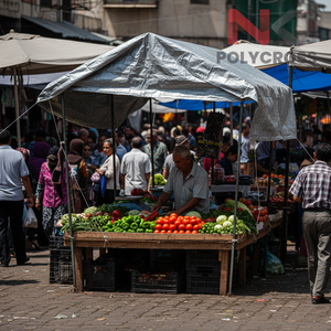 Cubierta Impermeable Económica para Puesto de Mercado, Lona Ligera para Exteriores, Cubierta para Puesto Temporal, Uso para Pequeños Negocios - Product Image 2