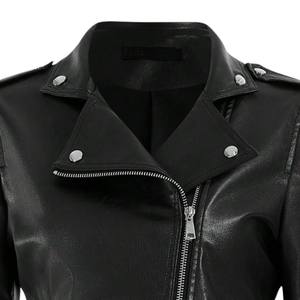 Custom Wholesale Genuine Leather <b>Jacket</b> OEM ODM Women Real <b>Sheepskin</b> Motorcycle Biker <b>Jacket</b> Manufacturer Supplier Low Price - Product Image 3