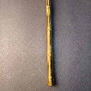 Grande cuillère de service ovale en acier inoxydable de haute qualité, avec manche en laiton finition dorée et texture de tige de bambou élégante - Product Image 5