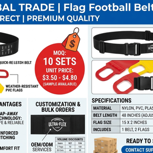Drapeaux de flag football pour ceinture - 100% polyester, entraînement et utilisation en extérieur, design personnalisé, impression personnalisée acceptée - Product Image 2