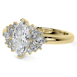 แหวนเพชรทรงมาร์คีส์แบบคลัสเตอร์น่ารัก ทองคำแท้ 14k/18k ได้รับการรับรองจาก IGI สำหรับผู้หญิง เหมาะสำหรับเป็นแหวนหมั้นและแหวนครบรอบ - Product Image 2