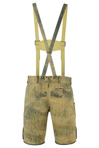 Shorts bavarois pour hommes, taille haute, motif floral brodé, fermeture boutonnée, longueur bermuda, en toile, style vintage - Product Image 5