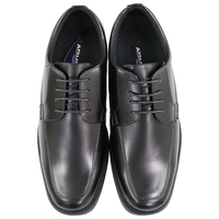Chaussures habillées de bureau pour hommes ARUKOKA AK731K en cuir végétalien souple noir, à lacets, extra larges (6E), semelle respirante