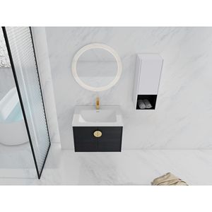 Meuble-lavabo mural de salle de bain de 28 pouces avec lavabo en céramique, portes à fermeture douce, 00212WHK 06328BCT, armoire combinée (KD) - Product Image 6