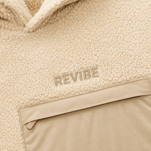 Sweat à capuche unisexe personnalisé en polaire Sherpa crème, chaud et oversize, pour l'hiver, fabricant OEM - Product Image 6