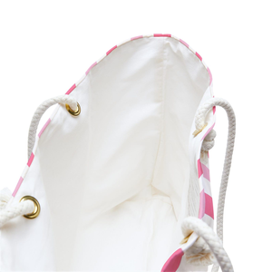 Pink and White Striped Weekender <b>Bag</b> <b>Beach</b> Tote Vacation Travel Carryall <b>Large</b> Capacity Summer Womens Overnight Handbag Gift - Product Image 5