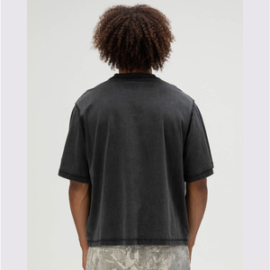 Camiseta Ultra Pesada con Logo Personalizado, 285g, 100% Algodón, para Hombre, Lavado Ácido, Corte Holgado, Cuello con Tachuelas, Estilo Urbano - Product Image 5