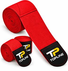 Bandes de maintien pour les mains Topline Red, réglables, avec support de poignet et protection de la paume, fermeture auto-agrippante, équipement de musculation pour hommes - Product Image 2