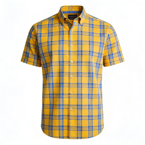 เสื้อเชิ้ตผ้าแคนวาสผู้ชาย แขนสั้น คุณภาพสูง แห้งเร็ว สีพื้น บริการ OEM โรงงานขายส่ง ผู้จัดจำหน่าย - Product Image 1