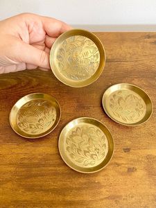 Luxury Brass Glass <b>Coaster</b> Set Manufacturer Premium Decorative <b>Drink</b> <b>Coasters</b> for Hotels Resorts Restaurants Corporate Gift - Product Image 1