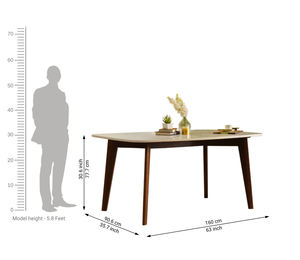 Table en bois avec plateau en marbre très populaire, ensemble de 6 chaises en bois, meubles de salon, meubles de maison avec montage facile pour usage domestique - Product Image 6