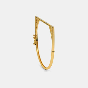 14K Gold Geometric Diamond Bar <b>Bangle</b> <b>Bracelet</b> - Product Image 2