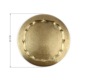 Elegant Gold Decorative Serving <b>Tray</b> <b>Round</b> Metal Plate Wedding Hotel <b>Table</b> Centerpiece Display Platter Home Hotel Decor - Product Image 2
