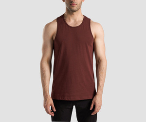 Débardeurs pour hommes en coton biologique naturel respirant, personnalisables OEM, couleur unie, débardeurs d'été sans manches, débardeurs de yoga pour hommes - Product Image 2