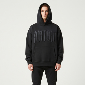 Custom DTG Logo Oversized High Street Vintage Sweatshirts for Men 360gsm Cotton Polyester Embroidered Washed Loose Winter - Product Image 5