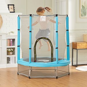 Trampolino per Bambini da 4,6 Piedi con Motivo Delfino Azzurro e Rete di Sicurezza, per Uso Interno ed Esterno - Product Image 2
