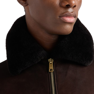 Veste aviateur en daim premium pour homme, col en peau de mouton, veste en cuir d'agneau, fabrication sur mesure OEM ODM, fabricant de marques privées - Product Image 6