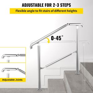 Corrimano Regolabile in Acciaio Inossidabile per Scale Interne/Esterne - Capacità 200 kg - Product Image 3