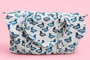 Grande trousse de toilette matelassée en coton, motif animalier, avec fermeture éclair, pour le voyage et l'organisation - Product Image 2