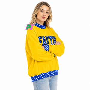 Sudadera Transpirable con Cuello Alto y Estampado de Lunares, con Bordado Personalizado, Hombros Caídos y Corte Holgado - Product Image 3