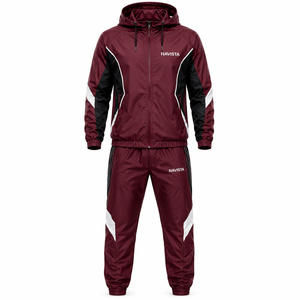 Custom Eco-Friendly <b>Men</b> <b>Polyester</b> Tracksuits Zip Nylon Hooded Windproof Waterproof Quick Dry Casual Solid <b>Jogger</b> Gym Sets Unisex - Product Image 1