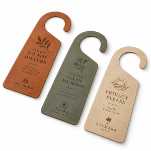 Porte-clés de porte d'hôtel en cuir personnalisé avec logo, panneau de chambre « Ne pas déranger », étiquette de porte pour invités, fabricant en gros - Product Image 2