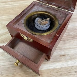 Rustic Hand-Made Sandalwood Incense Burner <b>With</b> Drawer Religious Use All-Season Aromatic <b>Diffuser</b> Wooden Box <b>With</b> Brass Knob - Product Image 2