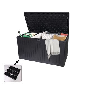 Extra Large 260-Gallon Resin Outdoor Deck <b>Box</b> Waterproof Patio <b>Storage</b> Container with <b>Lockable</b> Furniture <b>Storage</b> - Product Image 2