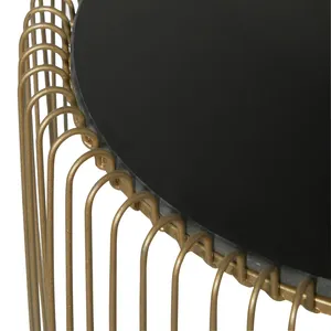 Mesa de Centro Redonda de Metal de Diseño con Tapa de Vidrio Templado, Muebles Modernos para Sala de Estar, Metal Ecológico de Alta Calidad - Product Image 6