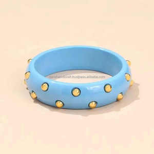 Élégant bracelet en résine classique SAMI HANDICRAFTS avec perle-décoration colorée certifiée IGI et cadeau de vacances spécial pour femme - Product Image 3