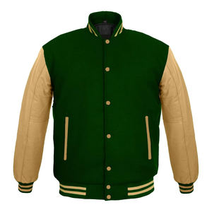 Vestes de baseball en cuir véritable Letterman personnalisées pour hommes, modèle Starter, en laine noire avec manches en cuir de vachette - Product Image 1