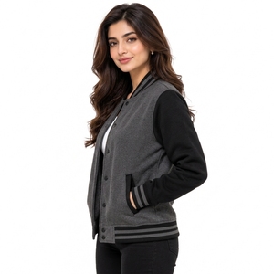 Chaquetas varsity duraderas con botones a presión para mujer, que traen estilo clásico a la moda moderna, chaquetas varsity para mujer. - Product Image 3