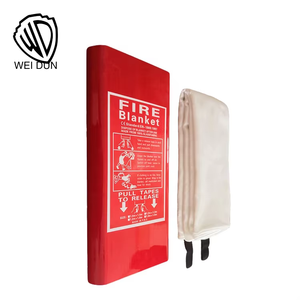 <b>Heavy</b> Duty Red Fiberglass Welding Fire <b>Blanket</b> Pull Tape 6FT X 6FT Oil Spatter Resistant High Temperature Protection for - Product Image 3