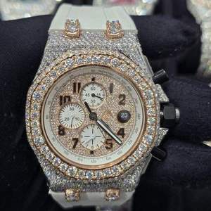 Premium Diver Analog Iced Out Stainless Steel Watch <b>Case</b> Mod Kit Luxury CasiOak Inspired Edition Diamond Look Men - Product Image 1