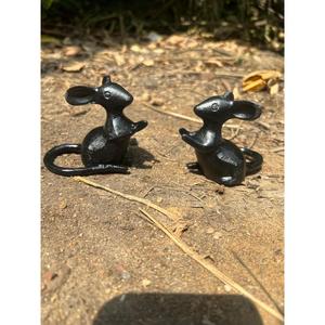 Ensemble de sculptures de rats en fonte, ornements de jardin, petites figurines miniatures pour la décoration - Product Image 1