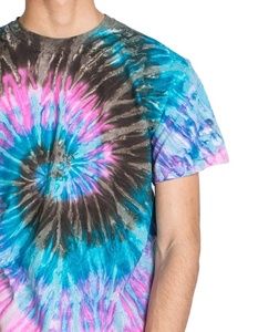 Prix d'usine, vente en gros, t-shirt tie-dye pour homme 100% coton, coupe classique, logo sur le devant, t-shirts tie-dye décontractés et doux pour homme, été - Product Image 3