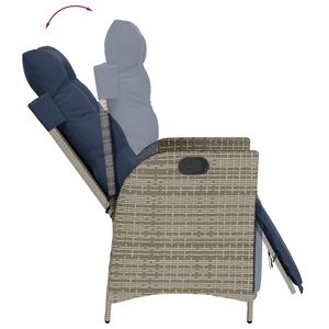 Ensemble de salle à manger de jardin bleu marine, gris et noir - Product Image 4