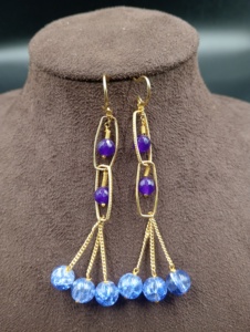Boucles d'oreilles pendantes en laiton plaqué or Amaira Jewels, perles turquoise, imitation perle, style vintage classique pour femmes, alliage tendance - Product Image 5