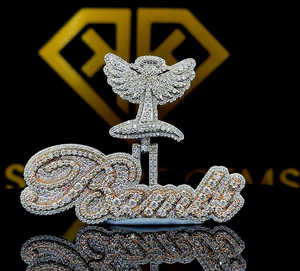 Colgante Hip Hop Personalizado con Número para Hombre, Joyería de Moissanita con Letra Personalizada, Regalo Divertido para Niños, Estilo Único, Plata de Ley VVS - Product Image 3