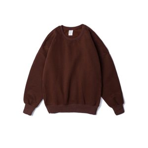 Custom Embroidery Logo High Quality Jumpers Cotton <b>Plain</b> Solid <b>Black</b> Oversized Crewneck <b>Sweatshirt</b> for Women - Product Image 4