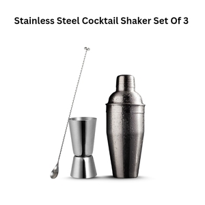 Premium Quality Customized Metal Barware Set of 3 Stainless Steel Eco-Friendly Durable Cocktail <b>Shaker</b> <b>Peg</b> Measurer Bar Spoon - Product Image 4